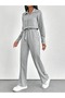 Women's Clothing, Gray Woven Set, Bottom Top Set - 3