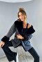 Furry Denim Women's Long Coat - 3