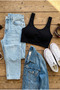 Corded Fabric Knitted Thick Strap Shaping / Sculpting Bustier Crop Tank Top (High Elasticity) - 7