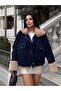 Women's Furry Denim Women's Coat - 3