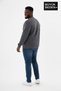 Men's Plus Size Crew Neck Sleeves and Hem Ribbed Slim Sweatshirt Spr26Bsw956 - 4