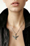 Women's Silver Color Phoenix Necklace, Emerald Phoenix Figured Bijouterie Necklace - 2