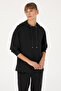 Women's Black Modal Blend Hooded Sweatshirt 50313561-Vr046 - 3