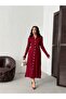 Endam Buttoned Dress Burgundy - 2