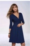 Women's Knot Under Chest Model Three-Quarter Sleeve Sports Stylish Viscose Maternity Dress - 5