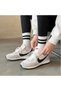 Unisex Long Tennis College Socks Striped Gray White Black Set - 4