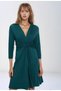 Women's Front Knotted V-neck Sports Stylish Three-quarter Sleeve Casual Curve Maternity Dress