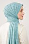 Turquoise Jacquard Puzzle Pattern Elegance Shawl - 2