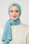 Turquoise Checkerboard Pattern Jacquard Elegance Shawl - 3