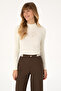 Women's Cream Half Turtleneck Sweater 50310051-Vr256