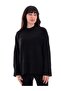 سترة نسائية سوداء مريحة ذات ياقة عالية ونمط محبوك من ONLIMA طراز LS LOOSE STRUC HIGHNECK CC K