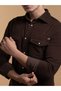 The Velvet Corduroy – Dark Brown Shirt with Sumptuous Ribbed Texture, Slim Fit - 4