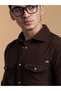 The Velvet Corduroy – Dark Brown Shirt with Sumptuous Ribbed Texture, Slim Fit - 6