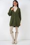 15768 Khaki Hair Knit Pattern Buttoned Hijab Knitwear Cardigan - 2