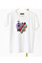 Colorful Heart Printed Crew Neck White Tshirt - 6