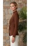 Knitted Blouse with a High Neck, Drawstring Detail at the Front and Slit Detail. - 2