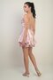 Women's String Strap Back Tie Underwire Skirt Layered Lined Satin Short Dress - 4