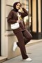 Teddy Bear Pattern Three Thread Double Suit 1655 - Brown