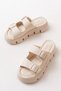 Women's Double Strap Thick Sole Orthopedic Slippers Cream - 3