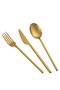 Venus Titanium Matte Gold 72 Piece 12 Person Cutlery Set 304 Quality 4 mm Heavy Premium - 3
