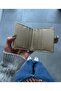 Women's Gold Leather Wallet with Card Holder and Money Compartment - 4