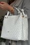 Gray Color Wide Large Size Wide Strap Daily Women's Shoulder Bag 33X26 cm
