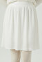Ecru Women's Elastic Pleated Women's Mini Skirt Underwear Lining Pleated Pleated