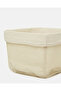 White Metal Square Basket With Fabric - 2