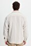 Men's Relax Fit Comfortable Cut Sports Collar Striped Lumberjack Shirt - 7