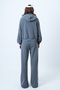 Anthracite Hooded Cropped Sweatshirt with Kangaroo Pocket and Comfortable Cut Trousers Bottom Top Set a - 5