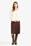Regular Fit Normal Waist Velvet Midi Skirt G1740Ax25Au - 4