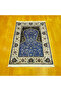 Luxury Mihrap Turkish Motif Digital Print Prayer Rug Blue - 3