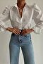White Princess Sleeve Lace Embroidered Woven Shirt ALC-X7829 - 3