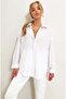 White Oversized Long Woven Shirt ALC-X6828 - 4