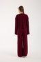 Cardigan Pants Burgundy Women's Bottom Top Knitwear Set - 8