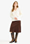 Regular Fit Normal Waist Velvet Midi Skirt G1740Ax25Au - 3
