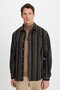 Men's Relax Fit Comfortable Cut Sports Collar Striped Lumberjack Shirt