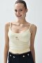 Women's Butter Color Printed Tank Top - 3