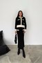 Crew Neck Cardigan Midi Skirt Knitwear Bottom-Top Set Aw25Au0039 - 8