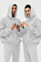 Unisex 3 Yarn Sha Fleece-Lined Sweatshirt Set Suitable for Couples to Use (Single)