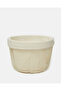 White Metal Round Basket With Fabric