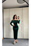 Women's Sequin Madonna Collar Velvet Stylish Evening Dress