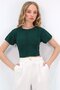 Green Crew Neck Front Stitched Crop Sandy Blouse Alc-X11782 - 4