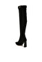 Women Slim Block Heel Long Boots in Black - 3