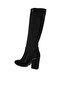 Women Microfiber Calf Boots in Black - 3