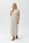 V-Neck Sleeveless Knit Patterned Midi Knitwear Dress Soft Texture & Loose Fit - 3
