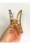 7 cm Colorful Stone Elliptical Model Gold Hair Clip – Sparkling and Modern Metal Barrette - 6