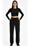 Women's Black Modal Sweatpants-P2273 - 2