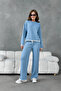 Women's Crew Neck Lace-Up Sweater Pants Knit Top and Bottom Set - 6