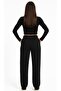 Women's Black Modal Sweatpants-P2273 - 3